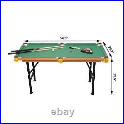 55'' Portable Folding Billiards Table Game Pool Table for Kids Adults With Cues