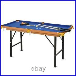 55'' Portable Folding Billiards Table Game Pool Table with Cues, Ball, Rack, Brush