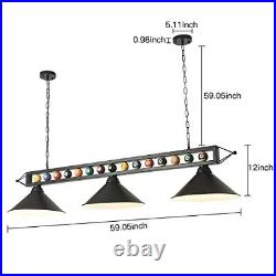 59 Pool Table Light for 7ft 8ft 9ft Pool Table, Billiard Light for XY-7135-3L