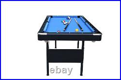 5.5ft Folding Portable Pool Table Set for Family Game Room Indoor Billiard Table
