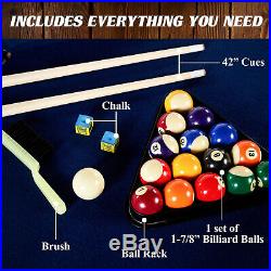 5 FT. Folding Billiard Pool Table With Cue Set And Accessory Kit Home Game Room