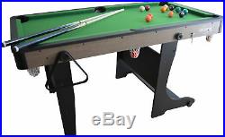 5 Foot (60 inches) Folding Pool Table Billards Compact Storage Cue Accessory Set