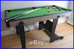 5 Foot Folding Billiard Pool Table Cues Balls Home Game Room Playing Kids Games