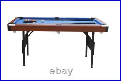 66inch Billirad Table Foldable Blue Velvet Cloth Pool Table For Family Game
