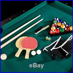 6Ft Arcade Billiard Table with Table Tennis Top Combo Family Game Man Cave Set