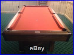 6 1/2' Richmond Red Pool Table by Brunswick with Rack and Cues/Sticks