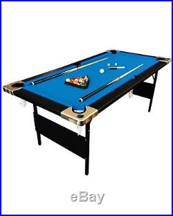 6' Feet Blue Billiard Pool Table Portable Snooker Accessories incl. Game DENVER