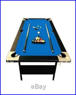 6' Feet Blue Billiard Pool Table Portable Snooker Accessories incl. Game DENVER