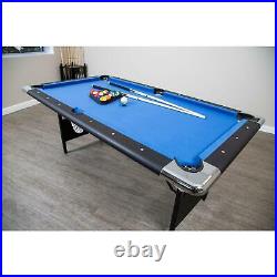 6 Ft Indoor Billiard Easy Folding Storage Balls Cues Chalk Portable Pool Table