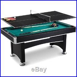 6 Ft Pool Table with Ping Pong Table Tennis Top & Accessory Kit Indoor Arcade Game