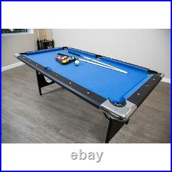 6 Ft. Portable Pool Table Indoor Billiard Game Easy Folding Storage With Balls