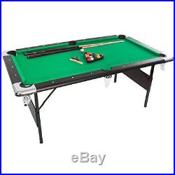 6-ft Deluxe Green Folding Billiard Pool Table with Complete Accessories by GSE