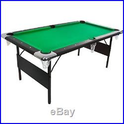 6-ft Deluxe Green Folding Billiard Pool Table with Complete Accessories by GSE