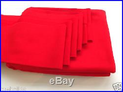 6ft / 6x3 RED Quality WOOL POOL CLOTH Bed & 6 Cushions Strip- For UK Tables