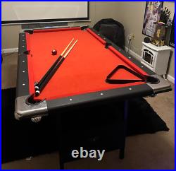 6ft Folding Pool Table Portable Billiard Game Set, Easy Storage Home Play Room