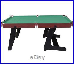 6ft Folding Snooker Pool Table Billiard Green Cover Snooker Ball Cue Home Office