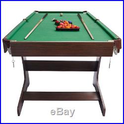 6ft MDF Foldable Billiard Pool Snooker Game Table Green Felt Indoor 182.891.4cm