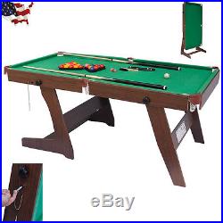 6ft Pub Style Folding Snooker and English Pool Table Deluxe Billiard Indoor Game