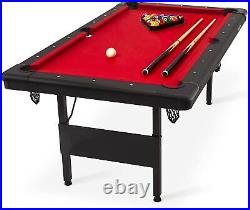6ft or 7ft Red Portable Billiards Pool Table with Accessories Pick Color & Size