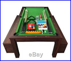7Ft Pool Table Billiard Green became a dinner table with benches m. Rich Green