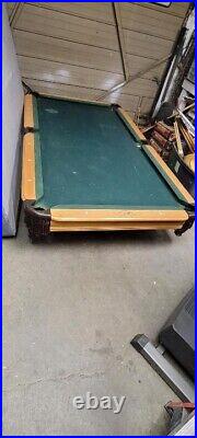 7 1/2 Foot (90inch.) Pool Table With All Balls And 4 Cues