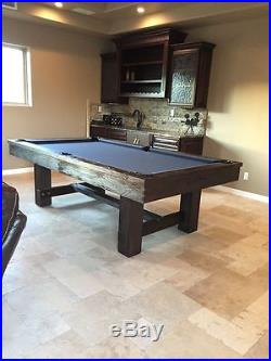 7' & 8' Reno Pool Table with Rustic Antique Walnut Finish Solid Wood