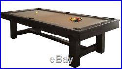 7 & 8 ft Reno Rustic Pool Table with Espresso Walnut Finish Solid Wood-Slate