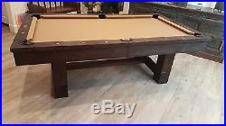 7 & 8 ft Reno Slate Pool Table with Rustic Antique Walnut Finish Solid Wood