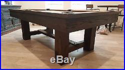 7 & 8 ft Reno Slate Pool Table with Rustic Antique Walnut Finish Solid Wood