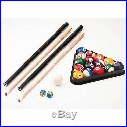 7' Billiards Pool Table Indoor Billiard Black Table with Blue Cloth