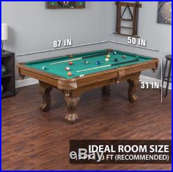 7 Foot Pool Table Billiards Felt Cloth Billiard Balls Triangle Game Cues Room