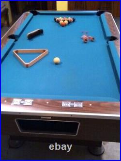 7 Foot Slate Pool Table Ball Return Good Condition Accessories Included