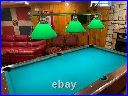 7' Great American Eagle POOL TABLE withHanging Light, Balls + Triangle