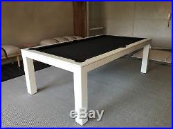 7' LUXURY CONVERTIBLE DINING POOL TABLE Billiard Dining Desk Fusion VISION White