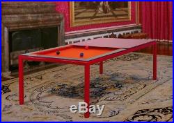 7' Modern Convertible Pool Billiard Table'Ultra' dining/desk/game fusion table