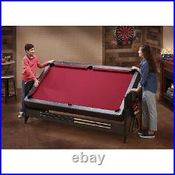 7' Pool Table, Air-Hockey, Table Tennis, Multi-Game Ping Pong Red 3-in-1