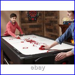 7' Pool Table, Air-Hockey, Table Tennis, Multi-Game Ping Pong Red 3-in-1