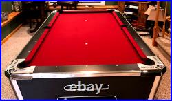 7' VALLEY Black Kat COMMERCIAL NON-COIN-OP POOL TABLE Red CLOTH