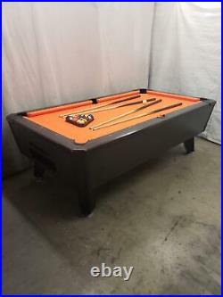 7' VALLEY COMMERCIAL COIN-OP POOL TABLE MODEL Black Kat NEW Orange CLOTH