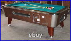 7' Valley Coin-op Pool Table Model Zd-4-leather New Green Cloth In 6.5' And 8