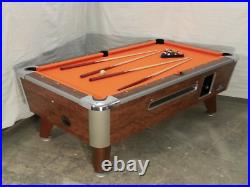 7' Valley Commercial Coin-op Pool Table Model Zd-4 New Orange Cloth