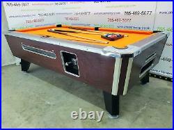 7' Valley Commercial Coin-op Pool Table Model Zd-8 With New Orange Cloth