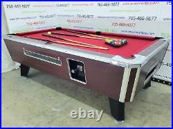 7' Valley Commercial Coin-op Pool Table Model Zd-8 With New Red Cloth