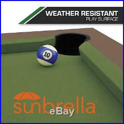 84-inch Outdoor Billiard Pool Table Tennis Top Resin Wicker Weather Resistant