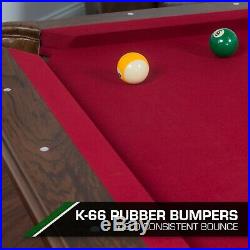87 Pool Table Billiard Billiards Set Light Cues Balls Chalk Triangle Brush Red