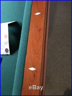87 Pool Table, Light Wood withCues, Balls, Chalk, Triangle, Brush incl. Dart Board