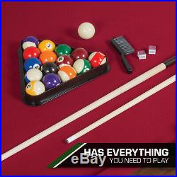 87in. Pool Table Billiard Set Light Cues Balls Chalk Triangle Brush Game Room