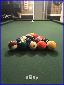8 Brunswick Billiards Gold Crown III Pool Table With Balls Cues Rack