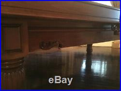 8' Brunswick pool table beautifully carved legs with 3 piece 1 slate top