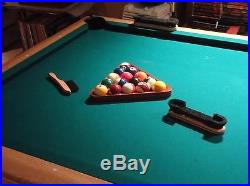 8' Complete Pool Table, cues, balls, rack, cover EVERYTHING